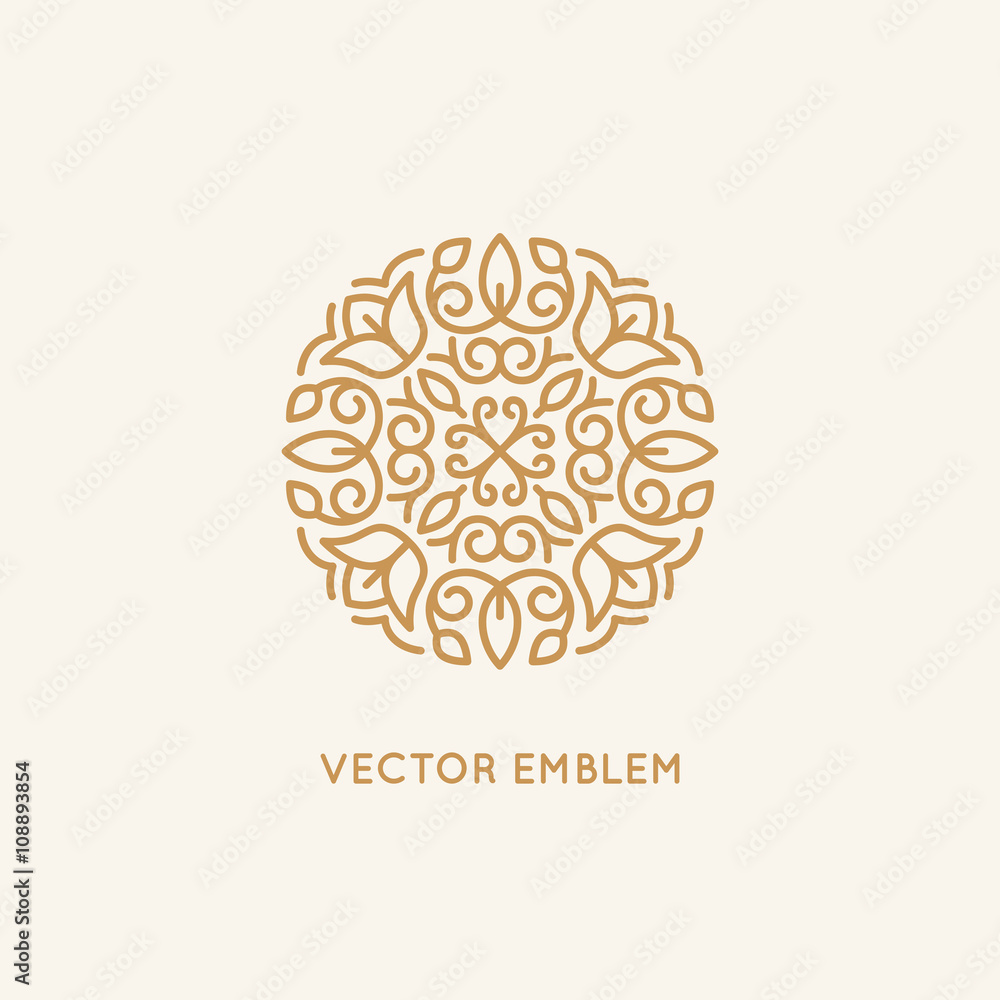 Aufkleber vector logo design template and monogram concept