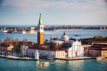 Obraz premium Aerial view at San Giorgio Maggiore island, Venice, Italy