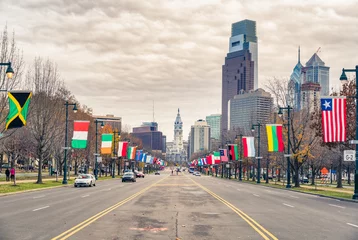 Badkamer foto achterwand Philadelphia's downtown and City Hall building  © sborisov