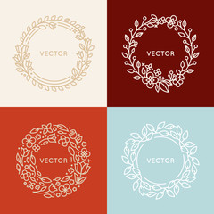 Vector set of logo design templates and monogram concepts in tre