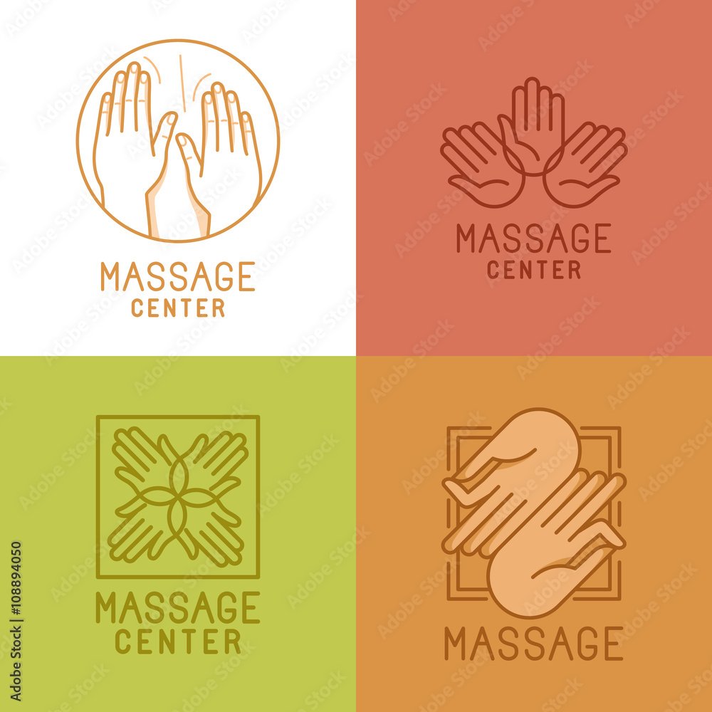 Aufkleber Vector set of  linear emblems and logo design elements related t