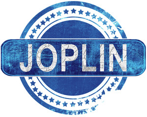 joplin grunge blue stamp. Isolated on white.