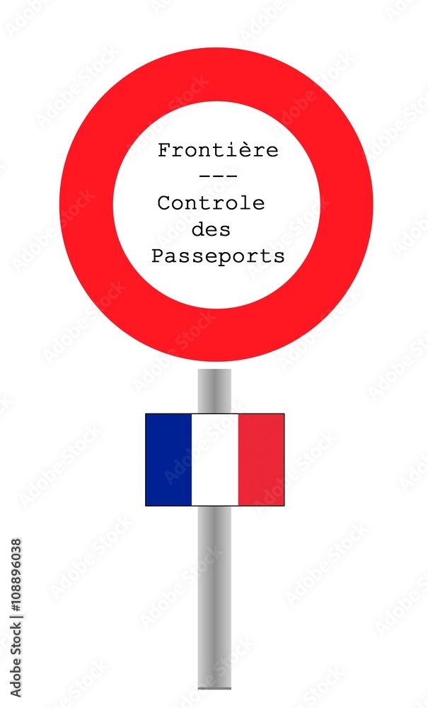 Canvas Prints Douane française, contrôle des passeports