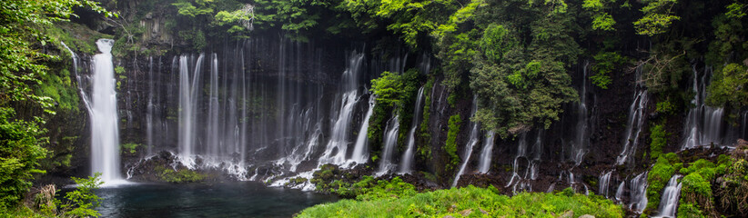 Fototapeta na wymiar The beautiful Shiraito Falls, Fujinomiya, Shizuoka, Japan