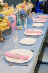 table set for wedding or another catered event dinner