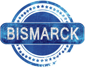 bismarck grunge blue stamp. Isolated on white.