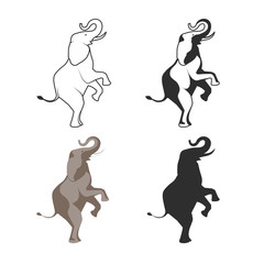 Obraz premium circus elephant on back legs illustration
