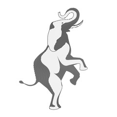 circus elephant on back legs illustration