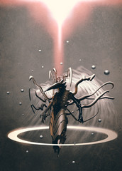 Fototapeta premium science fiction robot character,illustration digital painting