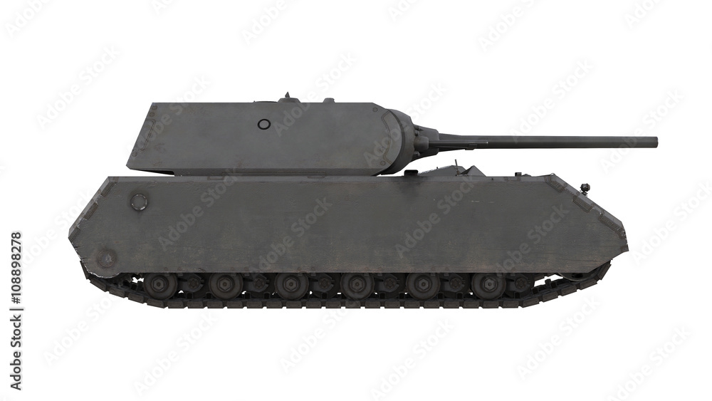 Wall mural Mouse German army tank isolated gun