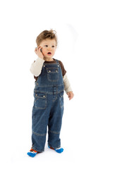 baby talks on mobile phone