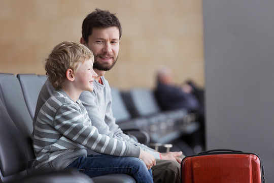 family in airport