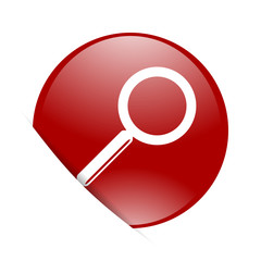search red circle glossy web icon
