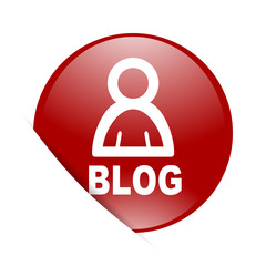 blog red circle glossy web icon