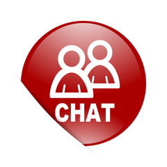 chat red circle glossy web icon