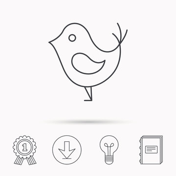Bird with beak icon. Social media concept sign.
