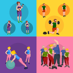 Fototapeta premium People with different body mass