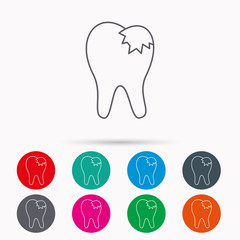 Dental fillings icon. Tooth restoration sign.
