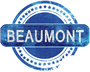 beaumont grunge blue stamp. Isolated on white.