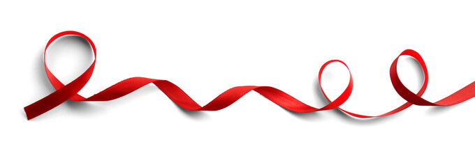 Red ribbon isolated on white