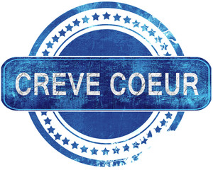 creve coeur grunge blue stamp. Isolated on white.