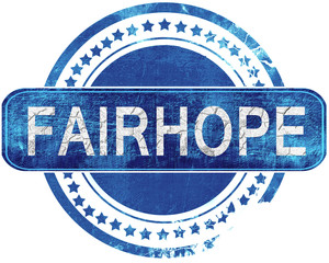 fairhope grunge blue stamp. Isolated on white.