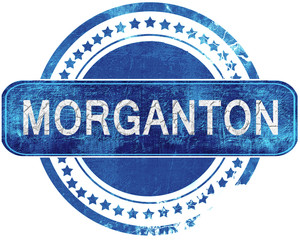 morganton grunge blue stamp. Isolated on white.