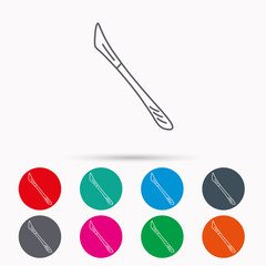 Scalpel icon. Surgeon tool sign.