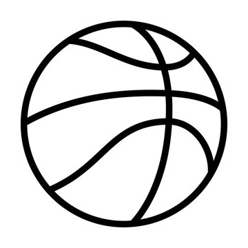 Professional basketball or street basketball line art icon for apps and websites 