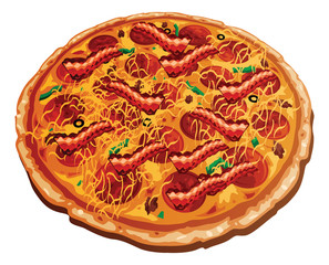 Assorted food dishes - Illustration