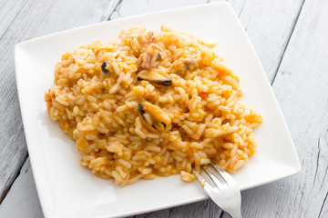 Risotto with seafood