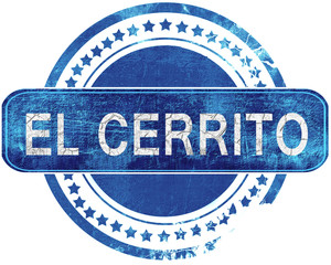 el cerrito grunge blue stamp. Isolated on white.