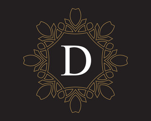 monogram vintage letter D logo