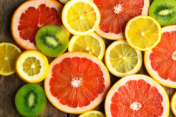 Fototapeta na wymiar Fresh sliced citrus background