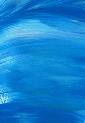 Blue Abstract acrylic texture background. Hand paint brush texture, acrylic textured backdrop. Dynamic Brush Stroke. Art Abstract Space for Text