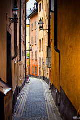Fototapeta premium Stockholm old city street with no people