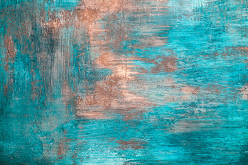 Painted abstract blue concrete plaster wall background