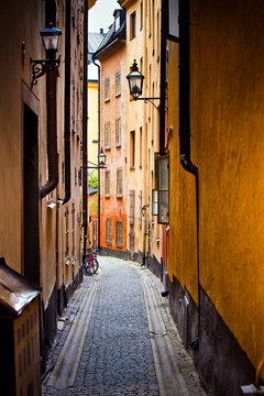 Stockholm old city street with no people