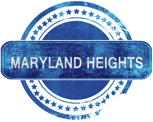 maryland heights grunge blue stamp. Isolated on white.