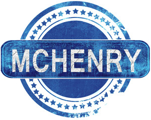 mchenry grunge blue stamp. Isolated on white.