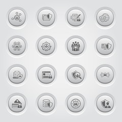 Flat Design Protection and Security Icons Set.