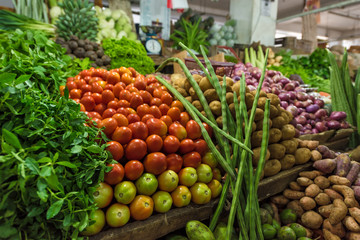 Fototapeta na wymiar Fresh and organic vegetables at farmers market
