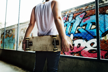 Skateboarding Practice Freestyle Extreme Sports Concept
