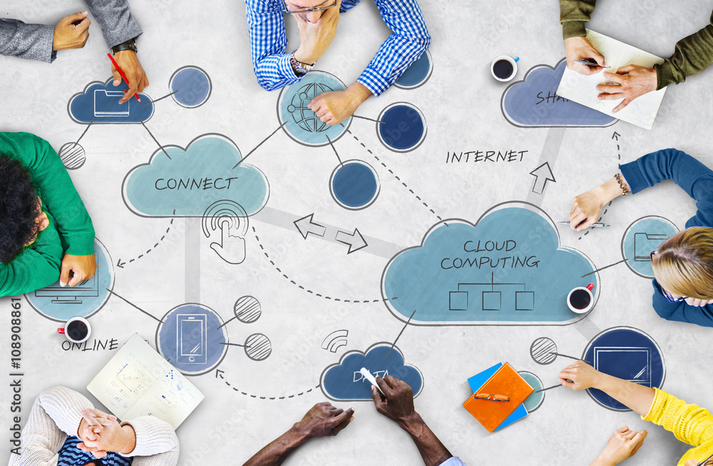 Poster cloud computing networking connecting concpet