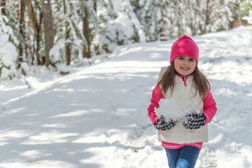 Portrait of a little girl  in winter