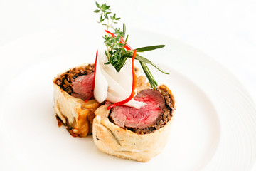 Fillet Wellington with fresh herbs