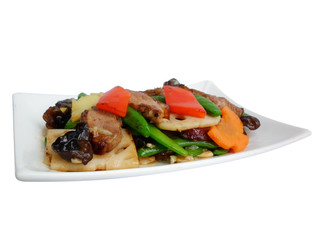 chinese food stri-fried duck breast with sweet peas in oyster sauce 15
