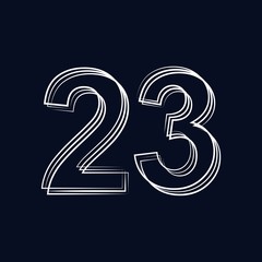 number 23  outline stroke