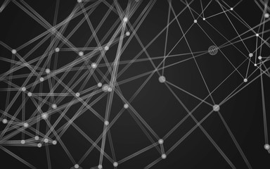 Abstract polygonal space low poly dark background