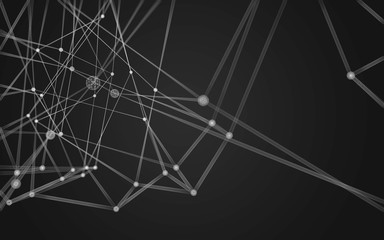 Abstract polygonal space low poly dark background